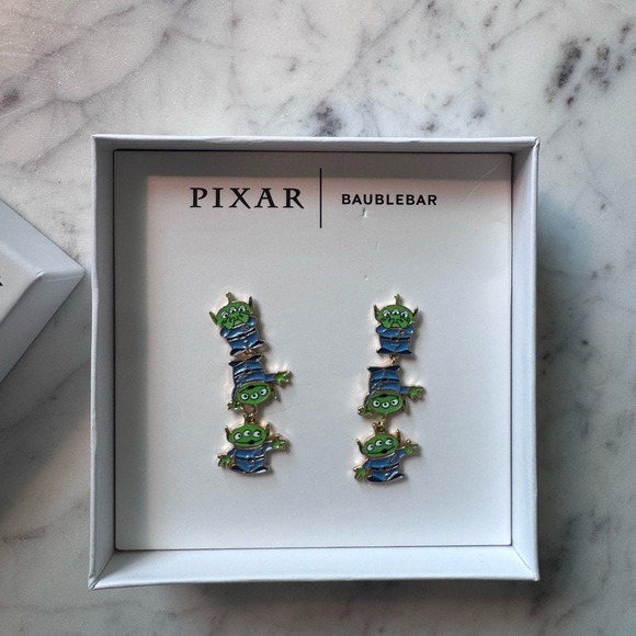 BaubleBar x Pixar Alien Earrings - Green and Blue, like new - Picture 1 of 4